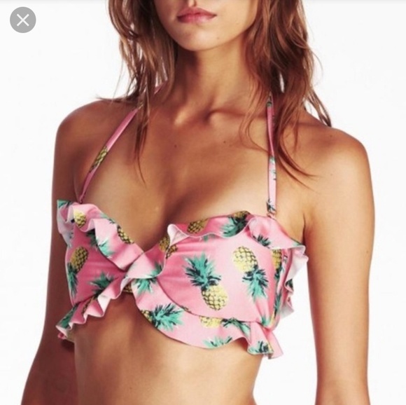 Wildfox pineapple bandeau ruffle bikini top    - Picture 2 of 6